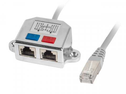 Lanberg adapter rozdzielacz lan rj45/2x rj45 ftp ad-0026-s - Galeria zdjęcie 1
