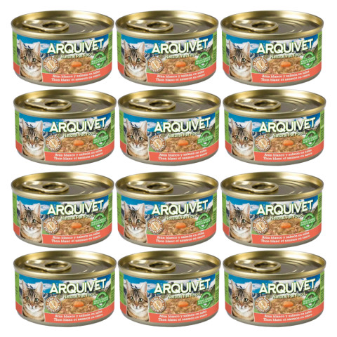 ARQUIVET Tuńczyk i Łosoś - mokra karma dla kota - puszka - 12x80g - Galeria zdjęcie 1