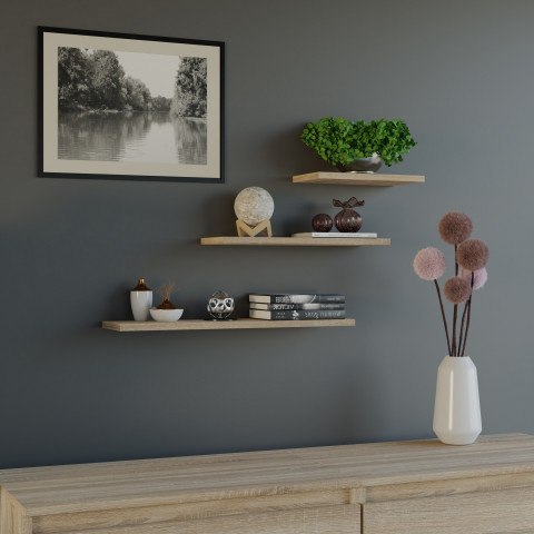 Zestaw 3x półka wisząca TOBI 3P 60x15xH1,8 sonoma - Galeria zdjęcie 3