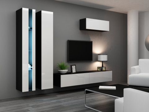 Zestaw meblowy VIGO NEW 1 czarny/biały połysk - Galeria zdjęcie 1
