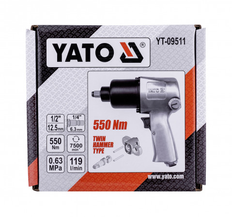 Klucz pneumatyczny 1/2" 550 Nm YT-09511 Yato - Galeria zdjęcie 7