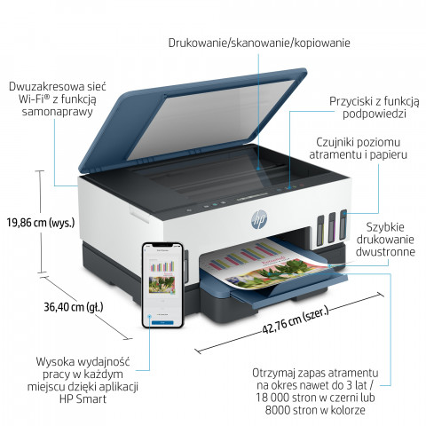 HP Urządz. Wielof. Smart Tank 725 All-in-One 28B51A - Galeria zdjęcie 6