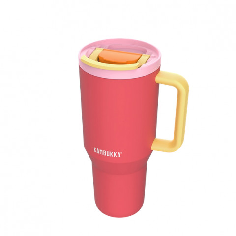 Kubek termiczny z teleskopową słomką Kambukka Rio Tumbler 950ml Pink Papaya - Galeria zdjęcie 3