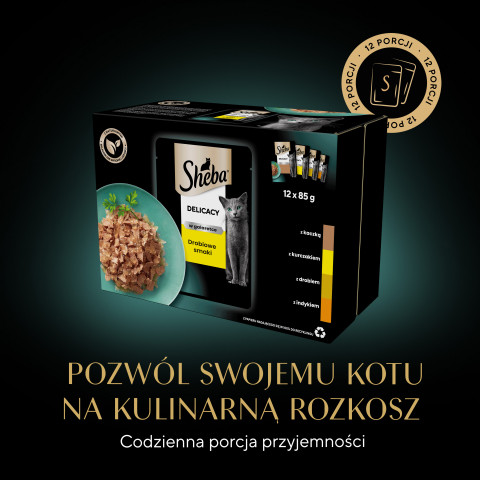 SHEBA Delicacy in Jelly Smaki Drobiowe - mokra karma dla kota - saszetka - 12x85 g - Galeria zdjęcie 11