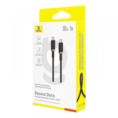 Kabel Baseus Dura Typ C-Typ C 100W 1m czarno-złoty - Galeria zdjęcie 6