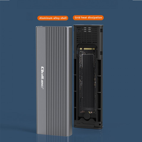 QOLTEC OBUDOWA NA DYSK SSD M.2 | SATA | NGFF | USB - Galeria zdjęcie 6