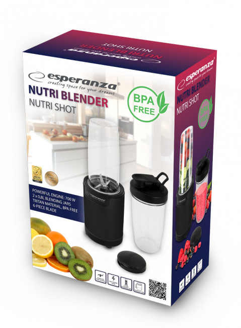 ESPERANZA NUTRI BLENDER 700W, 6 W 1 NUTRI SHOT - Galeria zdjęcie 4