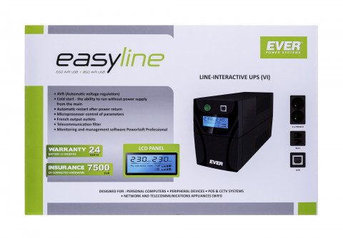 Zasilacz UPS EVER EASYLINE 650AVR USB (T/EASYTO-000K65/00) - Galeria zdjęcie 11