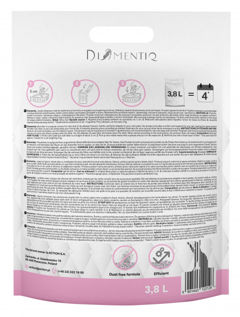 DIAMENTIQ Żwirek Baby Powder Silikonowy, Niezbrylający się dla kota - 3,8 l - Galeria zdjęcie 4