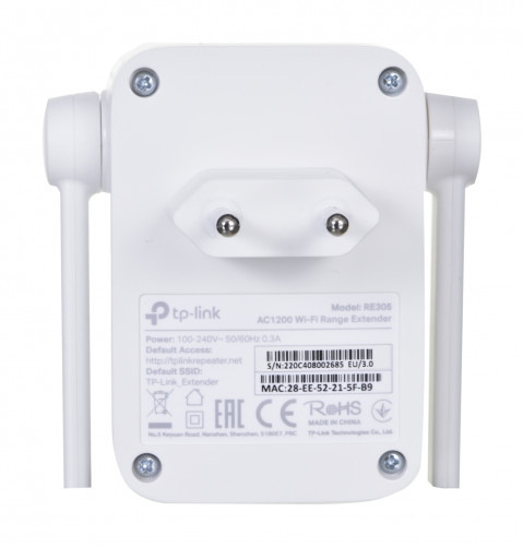 TP-Link RE305 Wireless Range Extender 802.11b/g/n/ac AC1200, Wall-Plug - Galeria zdjęcie 6