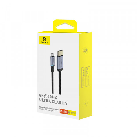 Kabel Baseus High Definition USB C-HDMI 8K 1,5m (czarny) - Galeria zdjęcie 6