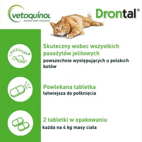 VETOQUINOL Drontal - tabletki przeciw pasożytom dla kota - 2 szt. - Galeria zdjęcie 3