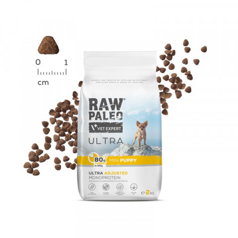 VET EXPERT Raw Paleo Ultra Mini Puppy Indyk - sucha karma dla szczeniąt - 2kg - Galeria zdjęcie 3
