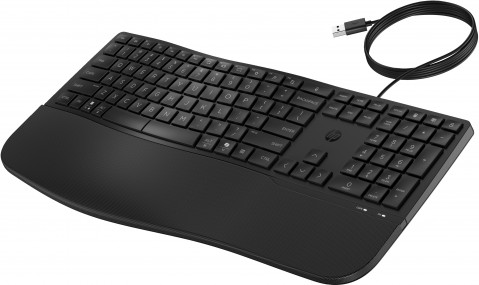Klawiatura HP 480 Comfort Wired Keyboard przewodowa czarna 8T6M1AA - Galeria zdjęcie 3