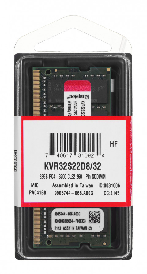 KINGSTON DDR4 SODIMM 32GB 3200MHz CL22 2Rx8 - Galeria zdjęcie 1