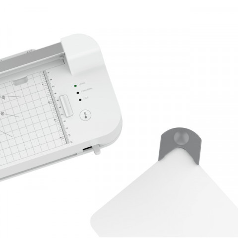 HP Laminator ONELAM COMBO A3, na zimno/gorąco, zintegrowany trymer, zaokrąglacz rogów, prędkość 40cm/min + 15 folii: 3xA4, 4xA5, 4xA6, 4xB-CARD, biały - Galeria zdjęcie 4