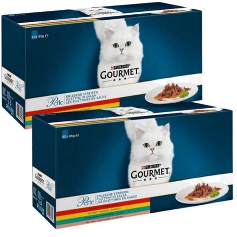 Purina Gourmet Perle fileciki w sosie Mix Smaków - mokra karma dla kota - 120x85g (2x(60x85g)) - Galeria zdjęcie 1