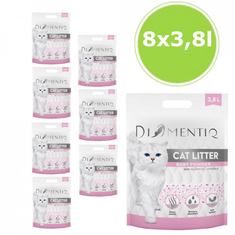 DIAMENTIQ Żwirek Baby Powder Silikonowy, Niezbrylający się dla kota - 8x3,8 l - Galeria zdjęcie 1