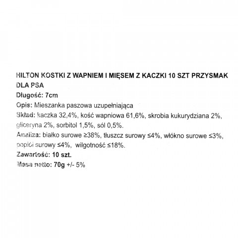 HILTON Kostki z wapniem i mięsem kaczki - przysmak dla psa - 10 szt. - Galeria zdjęcie 3