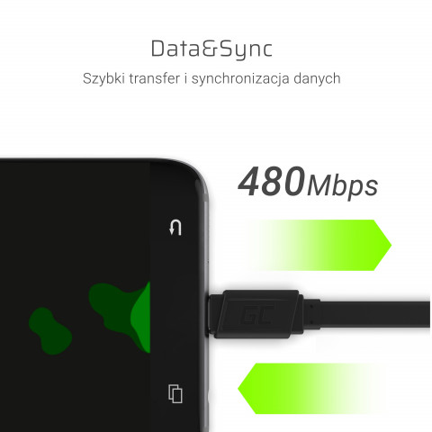 GREEN CELL KABEL USB - USB-C 25CM QUICK CHARGE 3.0 - Galeria zdjęcie 5