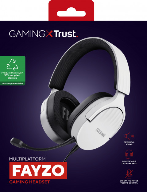 Słuchawki TRUST GXT489W FAYZO HEADSET WHT (25210) - Galeria zdjęcie 3