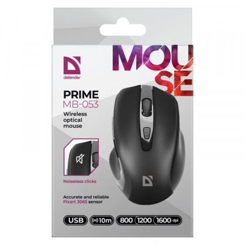 DEFENDER MYSZ PRIME MB-053 RF SILENT CZARNA OPTICAL - Galeria zdjęcie 3