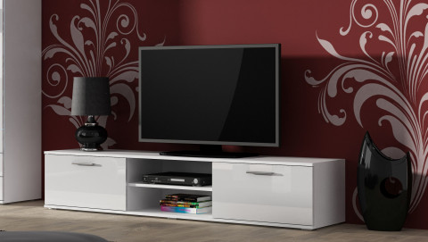 Szafka RTV SOHO 180 biały/ biały połysk - Galeria zdjęcie 1