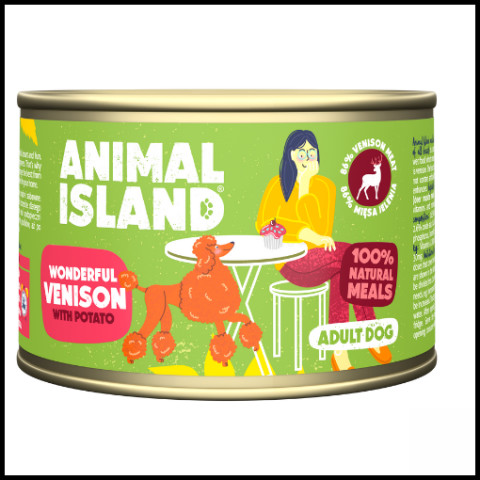 ANIMAL ISLAND Jeleń z ziemniakami - mokra karma dla psa - 410g - Galeria zdjęcie 1