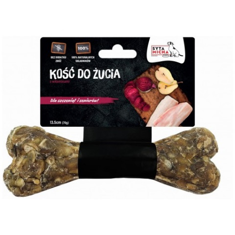 SYTA MICHA Kość do żucia dla szczeniąt i seniorów - gryzak dla psa - 13,5 cm - Galeria zdjęcie 1