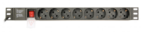 GEMBIRD LISTWA ZASILAJĄCA RACK 19" (PDU) 1U, 16A - Galeria zdjęcie 1