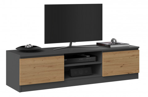 Szafka RTV 140x40xH36 antracyt/artisan - Galeria zdjęcie 2