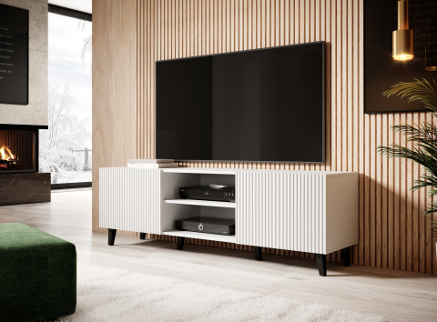 Szafka RTV PAFOS 150x40x52 biały mat - Galeria zdjęcie 9