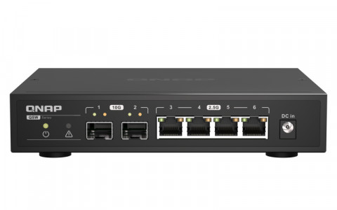 Qnap QSW-2104-2S, 4 x 2.5GbE, 2x 10GbE SFP+, unmanaged switch - Galeria zdjęcie 1