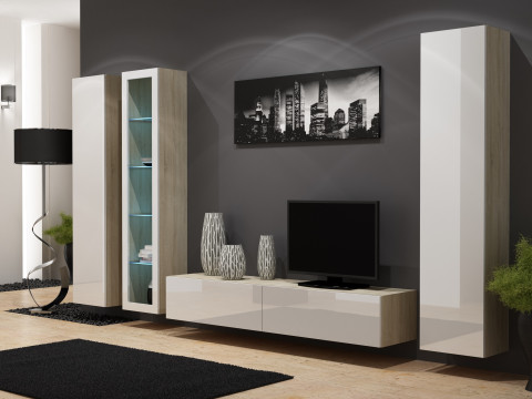 Witryna VIGO pełna'180' 180/40/30 sonoma/biały poł - Galeria zdjęcie 6