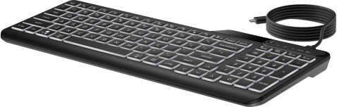 Klawiatura HP 400 Backlit Wired Keyboard przewodowa czarna 7N7C0AA - Galeria zdjęcie 2