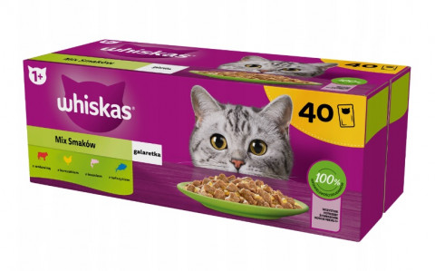 WHISKAS Mix smaków w galaretce - mokra karma dla kota - 40x85 g - Galeria zdjęcie 1