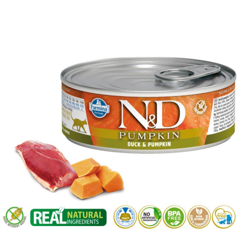 FARMINA N&D Pumpkin Duck & Pumpkin - mokra karma dla kota - 70 g - Galeria zdjęcie 2