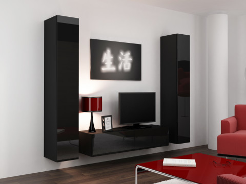 Szafka RTV VIGO '140' 30/140/40 czarny/czarny poł - Galeria zdjęcie 5