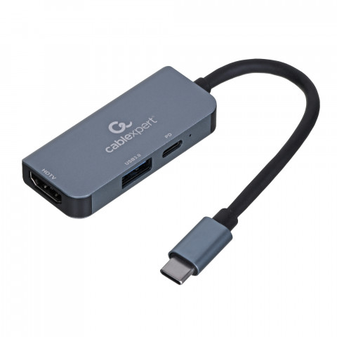GEMBIRD MULTI ADAPTER USB TYP-C 3W1 SREBRNY - Galeria zdjęcie 1