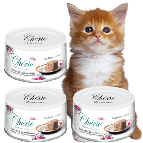 CHERIE Kitten Mus z tuńczyka - mokra karma dla kota - 3x80g - Galeria zdjęcie 1