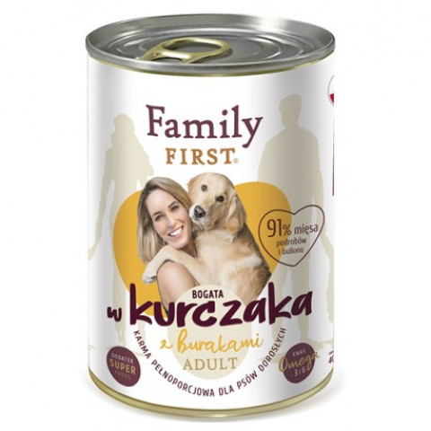 FAMILY FIRST Adult Kurczak z burakami - mokra karma dla psa - 400g - Galeria zdjęcie 1