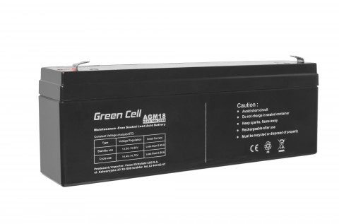 GREEN CELL AKUMULATOR ŻELOWY AGM18 12V 2,3AH - Galeria zdjęcie 1
