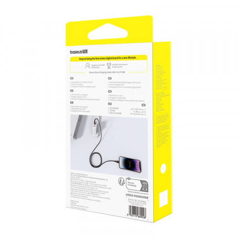 Kabel Baseus Dura Typ C 20W 2m (czerwono-czarny) - Galeria zdjęcie 7