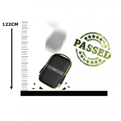 Dysk zewnętrzny HDD Silicon Power Armor A60 (4TB; 2.5"; USB 3.2; 5400 obr/min; Green-Black; SP040TBPHDA60S3K) - Galeria zdjęcie 4