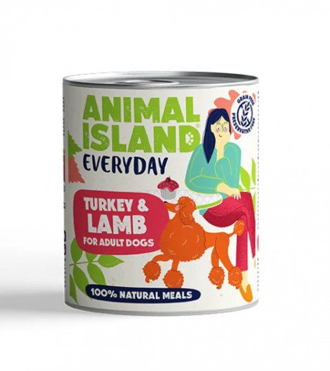 ANIMAL ISLAND Everyday Indyk i jagnięcina - mokra karma dla psa - 800g - Galeria zdjęcie 1