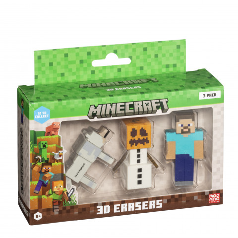 MINECRAFT 3D ERASERS - 3 PACK VER.B - Galeria zdjęcie 1