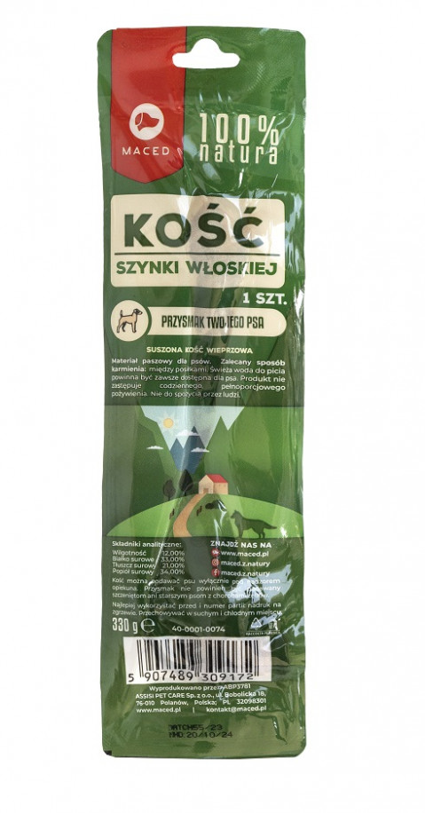MACED kość z szynki parmeńskiej - przysmak dla psa - 1 szt. - Galeria zdjęcie 1