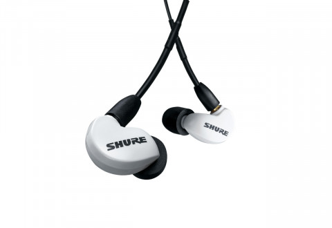 Shure SE215DYWH+UNI-EFS - Słuchawki douszne AONIC215 z pojedynczym przetwornikiem i kablem 3.5mm (białe) - Galeria zdjęcie 1