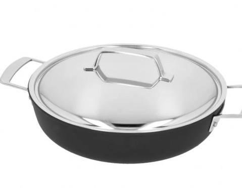 Głęboka patelnia tytanowa z 2 uchwytami i pokrywką DEMEYERE Alu Pro 5 40851-176-0 - 28 cm - Galeria zdjęcie 2