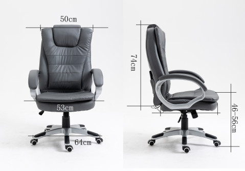 Fotel biurowy z masażem, podgrzewany ACTIVEJET YK7304 szary - Galeria zdjęcie 13